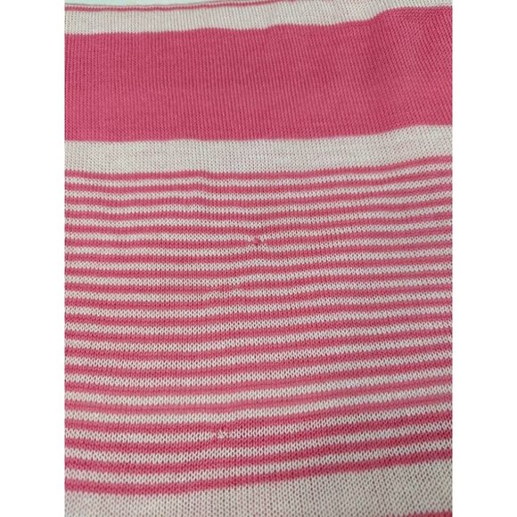 Pink Striped Lightweight Spring Summer Oblong Scarf Wrap Jersey Knit Lands' End - Picture 4 of 4